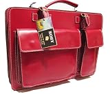 Roby leather briefcase - business bag red