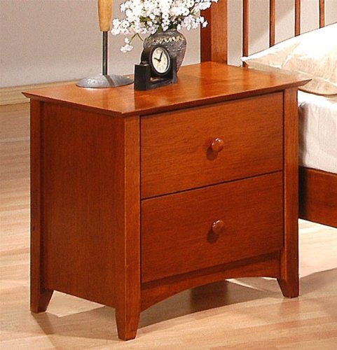 Nightstand with Ball Shaped Handles in Distressed Oak Finish