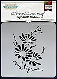 Donna Downey Stencils, Painted Flowers, 8.5 by 8.5-Inch