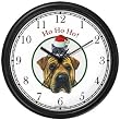 Gray Tabby Kitten or Cat in Santa Claus Hat on Shar pei Dog - Christmas Theme - JP Wall Clock by WatchBuddy Timepieces (Black Frame)