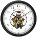 Gray Tabby Kitten or Cat in Santa Claus Hat on Shar pei Dog - Christmas Theme - JP Wall Clock by WatchBuddy Timepieces (Slate Blue Frame)