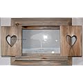 Chic & Shabby Heart Shutter Wooden Rustic Photo Frame 6" x 4"