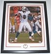 Daunte Culpepper Autographed Miami Dolphins 16x20 Action Photo (white jersey) - Custom Framed with team medallion