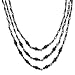 Black-plated Faceted Jet Bead Triple Strand Beaded title=