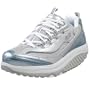Skechers Women's Shape Ups-Stability Fitness Workout Sneaker,Silver/Blue,8.5 M US