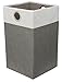 BIRDROCK HOME Folding Cloth Laundry Hamper with Handles | Dirty Clothes Sorter | Easy Storage | Collapsible | Grey and White