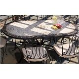 Alfresco Home 21-0845 Pebble Sole 72 Inch Oval Table Top with Umbrella Hole