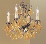 Classic Lighting 5754 AGB AI Antique Italian Parisian 17 Crystal Cast Brass Mini-Chandelier from th