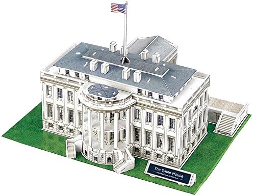 Miniature USA White House 3-Dimensional 65 Piece Paper And Foam Puzzle Model