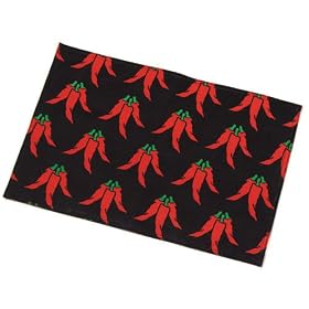 Two Dogs Designs Inc Fabric Placemats, Chili Peppers, Set Of 2 from Dog Accessories