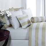 Echelon Home Cabana Stripe Twin Sheet Set, Taupe
