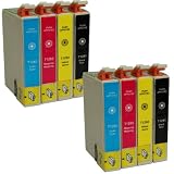 8 TINTEN (2x T1281 2x T1282 2x T1283 2x T1284) KOMPATIBEL TINTEN DRUCKER PATRONE FÜR Epson Stylus Office BX305F, BX305FW, BX305FW Plus, S22, SX125, SX130, SX230, SX420W, SX425W, SX435W, SX440W, SX445W