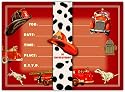 Dolce Mia Firefighter Birthday Party Invitations - 10 pack fill-in cards