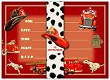 Dolce Mia Firefighter Birthday Party Invitations - 10 pack fill-in cards