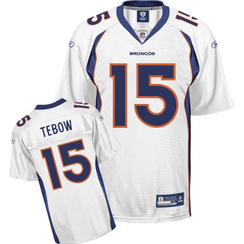 Reebok Denver Broncos Tim Tebow Youth Replica White Jersey Medium