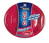 Solo 8.85" x 10.10" Sologrips® Plates (Red & Blue), 20-Count Packages (Pack of 12)