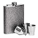 Premier Housewares Glitter Hip Flask Set, Silver