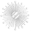 Disc Sunburst Wall Clock - Silver