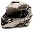 Adult Full Face Helmet Motorcycle on Road Silver (Small)