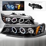 94 95 96 97 Honda Accord Halo Projector Headlights - Black (Pair) by ACP