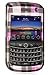 Premium Designer Hard Crystal Snap-on Case for Blackberry Tour 9630 Case - Hot Pink Checkers Print thumb