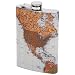 8oz Stainless Steel Flask with Antique World Map