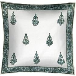 ShalinCraft Throw-Pillow-Covers Asian-Influence Indian-Style Cotton Block Print Square 30x30 Inches
