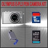 Olympus PEN E-PL3 Digital Camera (Silver) W/14-42mm Lens + Huge Accessories ....