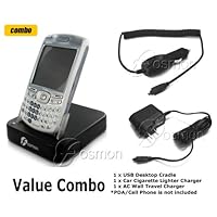Palm Treo 650 700wx, 700w USB Battery Desktop Cradle+Car+Home/Travel Charger