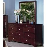 Nades Solid Wood Fully Assembled Dresser & Mirror , Cherry Finish