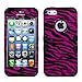 MYBAT IPHONE5HPCTUFF2DIM019NP Premium TUFF Case for iPhone 5 - 1 Pack - Retail Packaging - Zebra Skin Hot Pink/Black