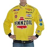 Mens Chase Authentics Nascar Pennzoil Winston Cup Series yellow racing jacket. Very high quality Nascar fan gear with head turning logo embroideries all over the the jacket.