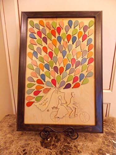 Wedding Guest Book Alternative Wood Puzzle "Bicycle for Two" Standard 100 Balloon Pieces 18"x27"