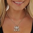 Skull Rhinestone Pendant Charm Set Silver Tone Chain Necklace Set Austrian Crystal Gift Idea