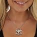 Skull Rhinestone Pendant Charm Set Silver Tone Chain Necklace Set Austrian Crystal Gift Idea