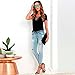 Perman Women's V-Neck Elegant Pullover Tee Short Sleeve Tops Shirt Blouse (M, Black)