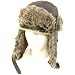 Wool Pinstripe Faux Fur Pilot Trapper Trooper Ski Hat Gray Medium Large