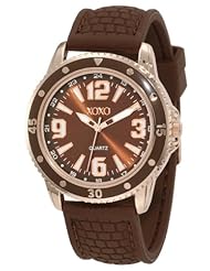 XOXO Womens XO8068 Brown Analog Silicone Strap Watch