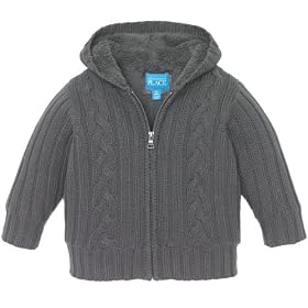 The Children's Place Boys Faux-sherpa Hoodie Cardigan Sweater Sizes 6m - 4t