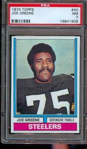 1974 Topps #40 Joe Greene Pittsburg Steelers Football Card Professionally Graded PSA 7 NM