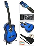 New Blue Electric Acoustic Guitar Cutaway Style W/ Accessories