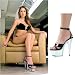 SALE ELLIE 609-MERCURY 6 Heel Sandal Black/Silver Size 8