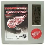 Detroit Red Wings Lcd Desk Clock Alarm Photo Frame