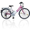 24 Zoll Kinderfahrrad 18-Gang Shimano Schaltung EU-Produkt Pink-Weiss