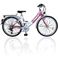 24 Zoll Kinderfahrrad 18-Gang Shimano Schaltung EU-Produkt Rosa-Weiss