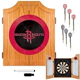 NBA7000-HR - Houston Rockets NBA Wood Dart Cabinet Set