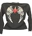 Lucky 13 Sacred Heart Cardigan Tattoo Sacred Heart Angel Wings Cardigan Pin Up Girl Sweater