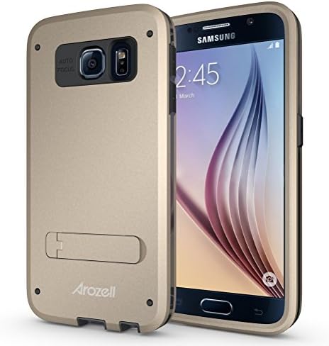 Arozell Galaxy S6 Case - Dual-Layer Magic Armor with Kickstand for Maximum Protection of Galaxy S6 - Champagne
