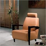 Asina, Contemporary Accent Chair Mocca Leather