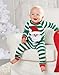 Green Stripes Santa Lounge Set Mud Pie Infant or Toddler Christmas Pajamas 4T